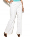 White out your casual style this season with INC's plus size bootcut jeans-- they're so on-trend!