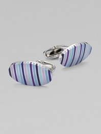 Signature stripes defines these handsomely crafted enamel cufflinks.90% copper/10% zinc1 x ½Imported