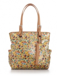 This cheerful bag by Giani Bernini proves that flower power is back in a big way. Easy access side pockets and a detachable matching floral pouch proves fashion and function can be as one.