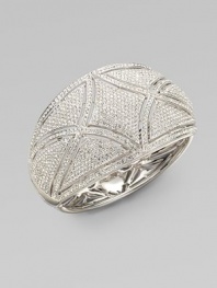 EXCLUSIVELY AT SAKS. This wide deco-inspired bangle is embellished in sparkling crystals for a dazzling effect. Rhodium plated brassCrystalsDiameter, about 2½Hinged box and tongue closureImported 