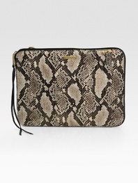 EXCLUSIVELY AT SAKS. Faux snake-print leather zips around your laptop for a sleek, stylish cover.Top-zip closureFully lined13W X 9½H X 1DImportedPlease note: Laptop not included.