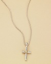 From the Cable Kids® Collection. A graceful cross of sterling silver with Yurman's signature twisted cable and accents of 18k gold, on a silver box chain. Sterling silver and 18k yellow gold Chain length, about 14 Pendant length, about ½ Lobster clasp Made in USA