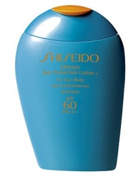 Ultimate protection against harmful UVA/UVB rays. Helps prevent sunburn , cell damage, and premature signs of aging. Sand-proof, perspiration, and very water-resistant. PABA-free. 3.3 oz.Call Saks Fifth Avenue New York, (212) 753-4000 x2154, or Beverly Hills, (310) 275-4211 x5492, for a complimentary Beauty Consultation. ASK SHISEIDOFAQ 