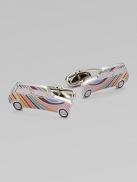 Play up a classic dress woven with these delightful mini-car cufflinks with signature stripe detail.90% copper/10% zinc1 x ½Imported