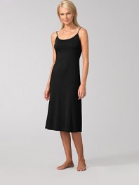 Luxuriously soft jersey gown is a little bit of paradise, with a subtly sexy fit. Adjustable spaghetti straps. 40 long Modal/polyester; machine wash Imported