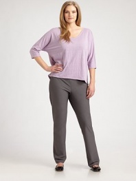 This slouchy, elegant style is rendered in ultra-soft finespun linen jersey.ScoopneckThree-quarter dolman sleevesLonger back hemlineAbout 28½ from shoulder to hemLinenDry cleanImported