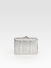 Spectacular rectangle minaudiere encrusted all over with sparkling crystals.Metallic chain crossbody strap, 24 drop Slidelock closure Soft leather lining 5W X 3¼H X 1¾D Imported