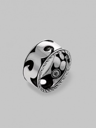 A thoroughly modern look crafted with a bold scroll design in fine sterling silver. From the Men's Dayak Collection Sterling silver About ½ wide Imported 