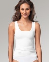 Soft, seamless stretch tank top is the ideal layering piece. Scoopneck Micropolyamide/elastene; machine wash Imported