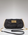 Neatly pleated, this soft leather bag gleams with goldtone hardware and a chic chain strap. From Marc by Marc Jacobs.