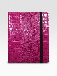 Secure and protect your iPad within this croco-embossed leather case, thoughtfully designed with inner leather-wrapped corner straps that allow you to hold the device vertically or horizontally.Fits first- and second-generation iPadsFor vertical and horizontal useLeatherChamois cloth lining8½W X 10HMade in USA