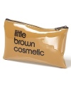 Bloomingdale's little brown cosmetic case is a shiny souvenir of your trip to the store or just a great way to show the world you've got style...and so does your makeup. The reverse side displays the bloomingdale's logo. Top zip closure.