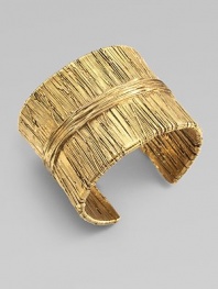 EXCLUSIVELY AT SAKS.COM. Richly textured with an organic look, this golden cuff has the sculptural appearance of wrapped and tied threads.GoldplatedDiameter, about 2¼Width, about 2Made in France