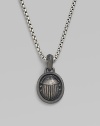 An antiqued scarab pendant is crafted from pure sterling silver and hangs from a classic box-chain necklace. From the Petrvs Collection Sterling silver 2.7mm chain, about 22 long Lobster clasp Imported 