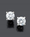 Cultivate a perfect look with Gemex Certified colorless round-cut diamond (3/4 ct. t.w.) earrings set in platinum.