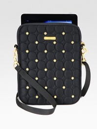EXCLUSIVELY AT SAKS. Studded and quilted neoprene makes a stylish cover for your iPad®.Accommodates all iPad® modelsAdjustable detachable shoulder strap, 12-24 dropTop zip closureFully lined8W X 10H X 1DImportedPlease note: iPad® not included.
