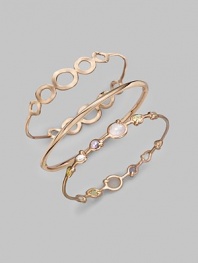 From the Ippolita Rosé Collection. A linear design of open circles in a rose goldplated finish.An alloy of 18K gold and sterling silver plated with 18K rose gold Diameter, about 2½ x 2¼ Imported 
