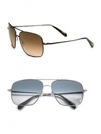 The classic aviator look is created in a slightly oversized design with double-bridge detail. Metal alloy frames 100% UV protective VFX lens technology darkens during sun exposure Imported