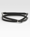 A single design with a duo of leather wrap belts. LeatherAbout 1 wideImported