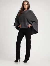 EXCLUSIVELY AT SAKS. A warm knit wonder with rib-knit details in extra-fine merino wool. Pull-on styleAbout 26 from shoulder to hemMerino woolTrim: 50% mohair/24% nylon/24% viscose/2% spandexDry cleanImported of Italian fabric Additional Information Eileen Fisher, Salon Z Size Guide 