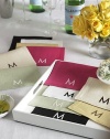Heavyweight linen cocktail napkins with embroidered monogram detail and a row of refined, thread-drawn hemstitching. Set of 4 6 X 9 Linen Machine wash Imported 