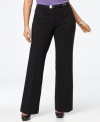 Pair your shirts and blouses with Alfani's wide leg plus size pants, featuring a belted waist-- they're perfect for work!