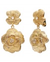 Flower power! You'll make a fashionable impact in these floral double-drop earrings from Monet. Adorned with sparkling crystals as well as glittering glass and cubic zirconia accents, they're made in gold tone mixed metal. Approximate drop: 1-3/4 inches.