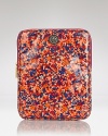 Beauty is in bloom with this printed e-tablet sleeve from Tory Burch, lined and finished with the label's signature logo.