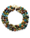 THE LOOKThree strand faceted ball designMulti-colored agate details22k goldplatedS hook closureTHE MEASUREMENTLength, about 17ORIGINImported