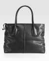 EXCLUSIVELY ONLINE AT SAKS.COM. Stash your essentials in this roomy carryall, crafted from rich, sumptuous leather.Double top handles, 7 drop Top zip closure Protective metal feet One inside zip pocket Fully lined 15¾W X 11½H X 5D Imported