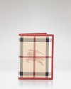 Carry your cards in this slim case rendered Burberry's perennial check print.