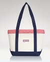 Vineyard Vines' totes have cult status among the prep set, so be the first to carry the brand's crab-print style. In sturdy canvas, this bag carts everything from books to beach towels.