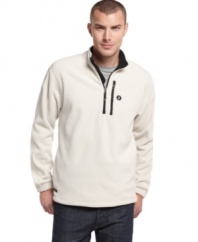 Add a preppy layer to your seasonal look with this quarter-zip jacket from Izod. (Clearance)