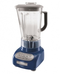 With smooth color selections, unique contours and unsurpassed power, this polycarbonate jar blender is the clear choice for all your needs. Built for continual blending, the patented razor-sharp stainless steel blades whirl until the job is done. Hassle-free one-year replacement warranty.