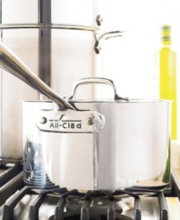 All-Clad's high-performance saucepan is constructed with a durable stainless steel interior, a pure aluminum core and a hand-polished magnetic stainless steel exterior. Features a riveted, stay-cool handle. Dishwasher safe. Manufacturer's limited lifetime warranty.