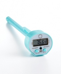 Determining a food's internal temperature can make good cooking great. This digital thermometer takes accurate readings – from the freezer to the oven – and displays them on a large, bright LCD readout. Limited lifetime warranty.
