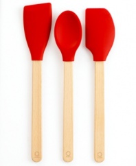 Make it a more memorable cooking experience with this set of three essential kitchen utensils. With silicone heads and sturdy beechwood handles, you'll cook with chef-like versatility. Limited lifetime warranty.