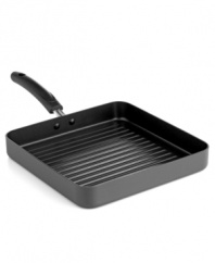 Grill 'em! A versatile solution for cooking the foods you love in a healthier way, this nonstick grill pan is perfect for searing steaks, burgers and fish with little to no fat needed. Hard-anodized aluminum heats up fast and cools down quick for precision temperature control that dishes out the most flavorful meals around. Limited lifetime warranty.