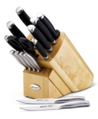Everything you need for slicing and dicing meats, vegetables, cheeses and more is in this professional set. Blades are hand honed in strong, high carbon stainless steel with a sharp, angled edge for precision cutting. Limited warranty.