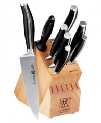 Cut out the deliberating: this set of handsome knives is all you'll need. High carbon, hand honed stainless steel blades that will not break, pit, or rust and will stay sharper longer, with durable, smooth handles forged with full horizontal tang without rivets. Lifetime warranty.