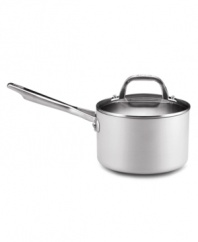 The Anolon Chef Clad saucepan works on so many levels, making rich sauces, rice and more with expert efficiency. Cook brilliantly with the combined efforts of brushed aluminum and clad stainless steel, two materials that guarantee even heating from top to bottom. Limited lifetime warranty.