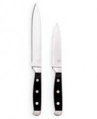 It takes two... and only two to conquer the kitchen and every task it throws your way. Durability and effortless precision are yours in this utility and paring knife set. Slice, peel, mince and dice fruits and vegetables with ease for top-notch presentation followed by incredibly quick clean-up. Limited lifetime warranty.