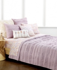 Bring casual comfort to your Style&co. bed with this quilt, featuring rows of plush pleating in a chic lavender tone for a soothing look and feel.