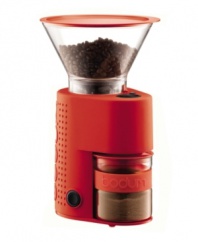 Start every morning off completely grounded with the full flavor and precision of this fully adjustable bean grinder. Twisting the upper container determines the fineness or coarseness of your blend for an unparalleled freshness is catered to your tastes. 2-year warranty. Model 10903.