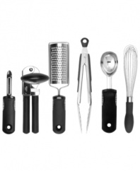 The ultimate set for kitchen convenience, these essential tools will help you perform virtually any task with expert ease and efficiency. Each piece is ergonomically designed with OXO's signature soft-grip handle for constant comfort. Manufacturer's lifetime limited warranty.