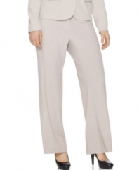 Get elegant career style with Rafaella's wide leg plus size pants-- suit up with the matching jacket!