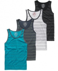 With warm weather right around the corner, you'll want to line your wardrobe with some striped tanks from American Rag.