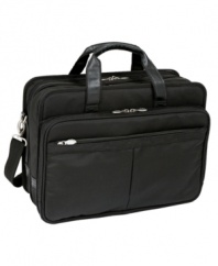 The best in business. This laptop bag from McKlein makes room for all the essentials with an expandable front compartment that expands to create 30% more storage space, plus a removable computer sleeve that's padded with high-density foam to keep your precious tech stuff safe and sound. One-year warranty.