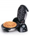 Wake up and smell the waffles any morning with this quick and easy Belgian waffle maker. Features a rotating design for perfect, fluffy, and extra-thick Belgian waffles in minutes. One-year warranty. Model 03510.