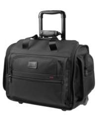 A great getaway bag that's here to stay, Tumi's wheeled duffel is an ideal carry-on for overnight trips or as a companion piece to larger luggage. The open interior provides ample space for clothes and a travel kit, while several pockets offer amazing organization. Tumi quality assurance warranty.